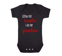 Screw You Santa I got My Grandma Baby Grow Vest, 3-6 Months, Black