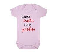 Screw You Santa I got My Grandma Baby Grow Vest, 3-6 Months, Pastel Pink