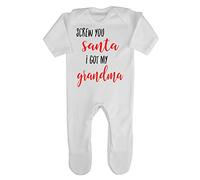 Screw You Santa I got My Grandma Baby Romper Jumpsuit with feet, 0-3 Months, White