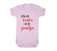 Screw You Santa I got My Grandpa Baby Grow Vest, 0-3 Months, Pastel Pink