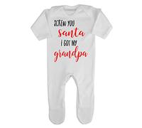 Screw You Santa I got My Grandpa Baby Romper Jumpsuit with feet, 0-3 Months, White