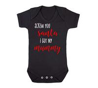 Screw You Santa I got My Mummy Baby Grow Vest, 0-3 Months, Black