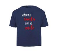 Screw You Santa I got My Uncle Short Sleeve Cotton Toddler t Shirt, 3-4 Years, Navy