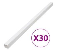 vidaXL 50x25mm PVC Cable Trunking Management - 30m Wire Cover System, Cuttable and Paintable, White
