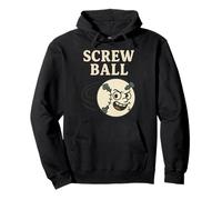 Screwball - Angry Baseball Cartoon with Screws and Wordplay Pullover Hoodie
