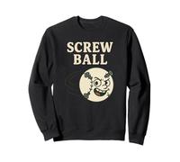 Screwball - Angry Baseball Cartoon with Screws and Wordplay Sweatshirt