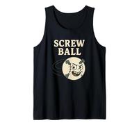 Screwball - Angry Baseball Cartoon with Screws and Wordplay Tank Top