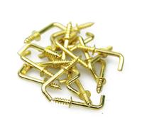 Screwd 13mm Brass Plated L Hook For Creating Extra Room In The Kitchen, Bathroom And Office - Pack Of 60