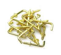 SCREWD 13mm Brass Plated L Hook for Creating Extra Room in The Kitchen, Bathroom and Office - Pack of 60