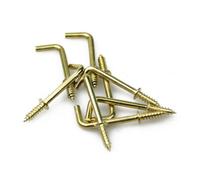 Screwd 25mm Brass Plated L Hook For Creating Extra Room In The Kitchen, Bathroom And Office - Pack Of 32