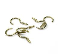 SCREWD 31mm Brass Plated Cup Hook Kit for Creating Extra Room in The Kitchen, Bathroom and Office - Pack of 30