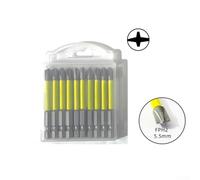 Screwdriver 110Mm Set 10Pcs Magnetic Slotted 65Mm Fph2 Tips Cross Bit Socket Steel Hrc63° Sandblasted Antirust for Electricians Alloy Switch Circuit Breaker Repair(10Pcs 65Mm)