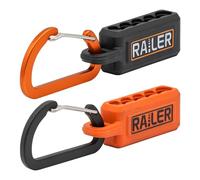 Screwdriver Bit Holder Storage Organizer - Railer 5-Hole Black and Orange Bit Holder with Carabiner - 2 Pack
