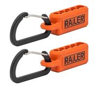 Screwdriver Bit Holder Storage Organizer - Railer 5-Hole Orange Bit Holder with Carabiner - 2 Pack