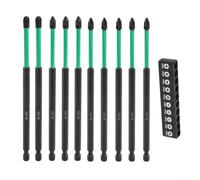 Screwdriver Bit Set 10pcs PZ2 PH2 PZ3 Alloy Steel Long Drill Bits 90mm 150mm Magnetic Hex Shank for Impact Driver Wood Metal(150mm)