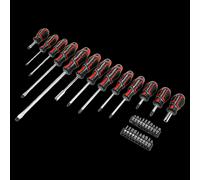 Sealey Screwdriver & Bit Set GripMAX® AK4370 33pc Red