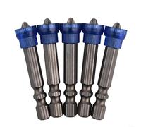 Screwdriver Bit Set PH2 Crosshead 5pcs Magnetic with Depth Control for Professional Use (Blue)