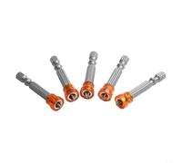 Screwdriver Bit Set PH2 Crosshead 5pcs Magnetic with Depth Control for Professional Use (Orange)