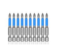 Screwdriver bits 10Pcs 50mm Anti Slip Screwdriver Bits Magnetic Single Head PH1 PZ1 PH2,PZ2,PH3 PZ3 S2 Steel Electric Tool Phillips Bit Hex Shank(10Pcs PH1)