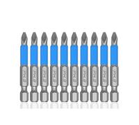 Screwdriver bits 10Pcs 50mm Anti Slip Screwdriver Bits Magnetic Single Head PH1 PZ1 PH2,PZ2,PH3 PZ3 S2 Steel Electric Tool Phillips Bit Hex Shank(10Pcs PH2)