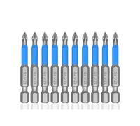 Screwdriver bits 10Pcs 50mm Anti Slip Screwdriver Bits Magnetic Single Head PH1 PZ1 PH2,PZ2,PH3 PZ3 S2 Steel Electric Tool Phillips Bit Hex Shank(10Pcs PZ1)