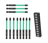 Screwdriver Bits 90/150mm, Anti-Slip Impact-Resistant Cross for pz2 PZ3 PH2 10-Piece Set with Base(90mm)
