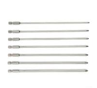 Screwdriver Bits Package Seven Pieces Designed to Fit Common Air and Electric Drill Models
