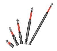 Screwdriver Bits PH2 Cross Head Drill 1/4 Inch Hex High Torque Red Black for Impact Drivers Electric Drills Hand Tools 3-5 Pack