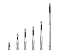Screwdriver Bits Set 6PCS Impact Driver Bits Magnetic Drill Bits PH2 Bits Anti Slip Alloy Steel Drill Screwdriver Bits 25mm 50mm 65mm 75mm 100mm 150mm for DIY Home Repair