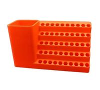 Screwdriver Bits Storage, 9.9x8x4.5cm ABS 20-Hole and 14x8x4.5cm 50-Hole Drill Bit Holder Rack with 400g Design, for Workshop, Cabinet