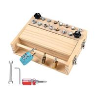 Screwdriver Board - 700g Wood Parent Child Interactive Game, Educational Key Lock Toys, Fine Motor Skills Toy, Sensory Learning Activity Board | Preschool Toy for 3 5 Years Kids Boys Girls