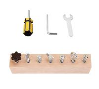Screwdriver Board - 8.07 Inch Educational | - Interactive Metal and Wood Workbench for Preschoolers to Develop Fine Motor Skills, Creativity and Home Play