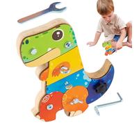 Screwdriver Board Set - Children Wooden Learning Toy | Dinosaur Screw Board Fine Motor Skills Toy for Toddler Preschool Classroom Travel Home