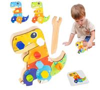 Screwdriver Board,Wood Educational Learning Toys | Early Educational Dinosaur Screw Board Fine Motor Skills Building Toy for Kids Birthday Christmas Travel Road Trip