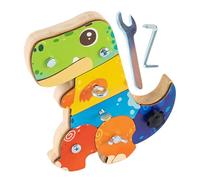 Screwdriver Board - Wood STEM Learning Game | Dinosaur Screwdriver Board Hand Eye Coordination Toy for Kids Toddler Classroom Home