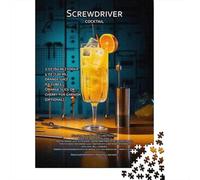 Screwdriver Cocktail Recipe 1000-Piece Puzzle for Adults, 52x38cm/1000pcs; for An Enjoyable Break at The Table; White Cardboard for Cleaner Sorting