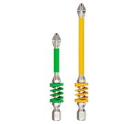 Screwdriver Drill Bit Set, 2 Pieces Magnetic Bit Set, Durable Non-Slip Screwdriver Tips, Spring-Loaded Drill Head Tools, Reinforced Bit Accessories for Household Technician Work, El