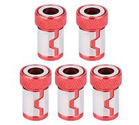 Screwdriver Head Magnetic Ring, 5Pcs Screwdriver Magnetic Ring Aluminum Alloy Magnetic Screwdriver Ring Screwdriver Bit Head Magnetic Universal for 1/4 Screwdriver Bits (Red)