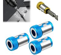 Screwdriver Head Magnetic Ring, Universal Magnetic Screw Holder, Removable Screwdriver Magnetizer for Hex Screwdriver & Power Bits (3, Blue)