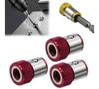 Screwdriver Head Magnetic Ring, Universal Magnetic Screw Holder, Removable Screwdriver Magnetizer for Hex Screwdriver & Power Bits (3, Red)