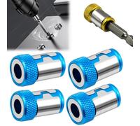 Screwdriver Head Magnetic Ring, Universal Magnetic Screw Holder, Removable Screwdriver Magnetizer for Hex Screwdriver & Power Bits (4, Blue)