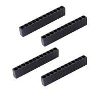 Screwdriver Hole 12 Holes Hex Bit Organiser,Plastic Drill Bit Storage Strips,Reusable Screwdriver Hole Plastic Organiser,for Hex Shank Bits (Black, 4 PCS)
