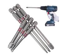 Screwdriver Kit, 6 Pieces Universal Magnetic Hex Shank Metal Screwdriver Bit for Manual Tools Construction Workshop Carpentry Metal Work Partition Installation