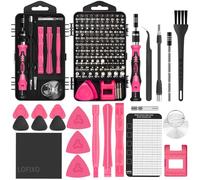 Screwdriver Phillips,Torx,Pentalobe,Triangle Triwing,Flat Head,Star,Eyeglasses Repair Kit Pink Tool Box with Spudger for iPhone/Xbox Switch Controller, Ring Doorbell,Mac,PS4