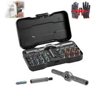 Screwdriver, Ratchet 24-in-1 Screwdriver Set, Ailsion Magnetic Hex Key Ratchet Set, DIY Handle Detachable Versatile Toolbox, Mixture T Handle Compact Portable Mech Tool (1PC)
