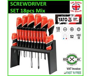 SCREWDRIVER SET 18pcs Mix PRECISION MAGNETIC Phillips Torx YATO Professional