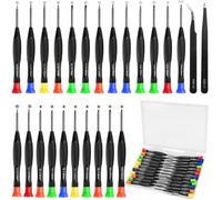 Screwdriver Set, 25 Pcs Magnetic Small Screwdrivers, 8 Pcs Torx Security Screwdrivers with T3-T10, 6 Phillips Head Screwdrivers 0.8mm-3.0mm, 6 Flat Head Screwdrivers 1.0mm-3.0mm