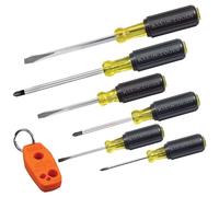 Screwdriver Set 6pcs Includes Magnetizer/Demagnetizer, 3 Slotted, 3 Phillips, Cushion Grip Comfort, Precision Machined Klein Tools 85146