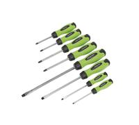 Screwdriver Set 8 Pieces Hammer-Thru Hi-Vis Green Professional Use