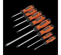 Sealey Screwdriver Set HV003 8pc Hi-Vis Orange